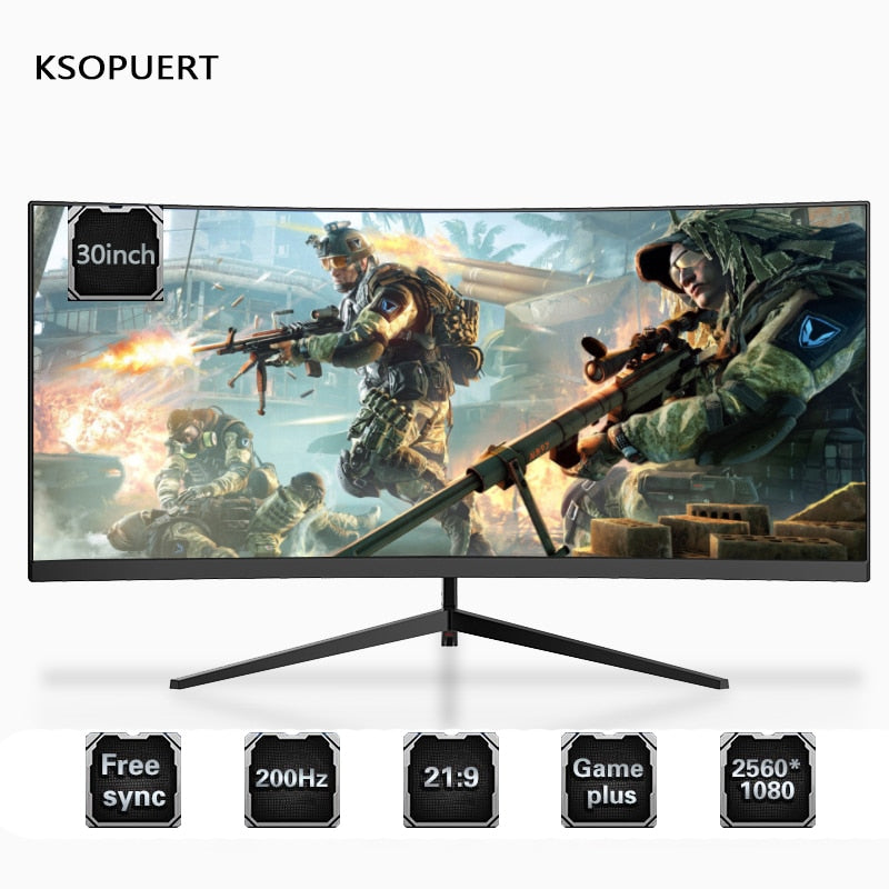 KSOPUERT 29.5-inch 200hz curved surface 2K widescreen 21:9 e-sports 144hz display with fish screen