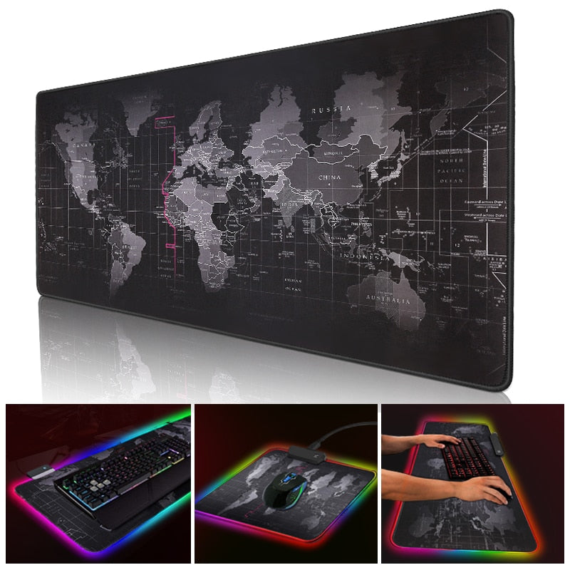 Gaming Mouse Pad RGB Large Mouse Pad Gamer Big Mouse Mat Computer Mousepad Led Backlight XXL Surface Mause Pad Keyboard Desk Mat