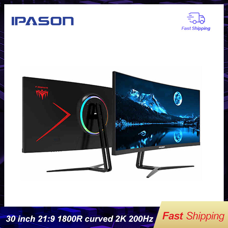 IPASON Gaming monitor QR302W 30-inch 2K/highly refresh rate 200hz display widescreen 21:9 with PS4 e-sports/desktop