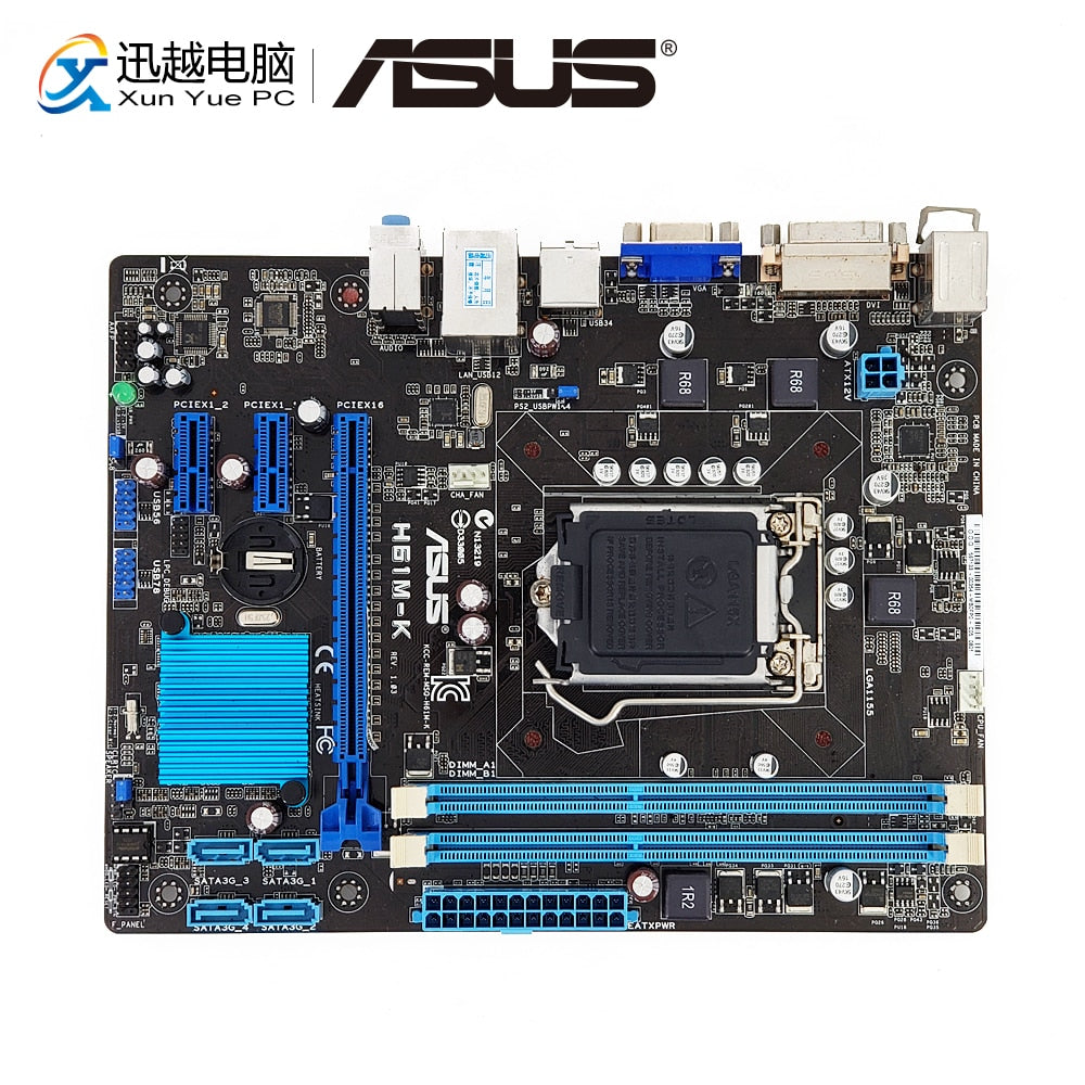 Asus H61M-K Desktop Motherboard H61 Socket LGA 1155 For Core i3 i5 i7 DDR3 16G SATA2 USB2.0 Micro ATX Original Used Mainboard