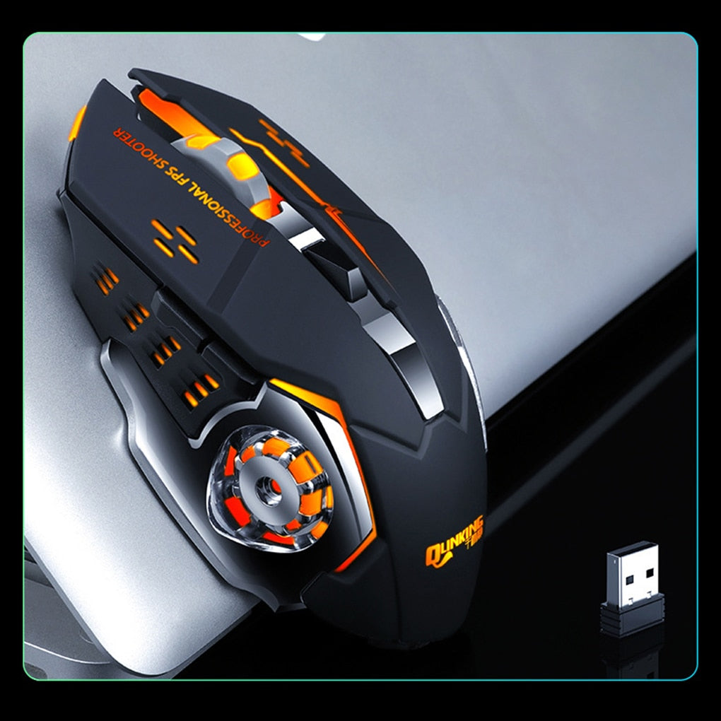 new Wireless Mouse 7 Color Breathing Light Rechargeable Desktop Computer Laptop 2.4G 6 Buttons Gaming Mouse