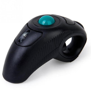 2.4G Wireless Air Mouse Handheld Trackball Mouse USB Port Thumb Controlled Handheld Trackball Mouse 15M Receiving Distance Black
