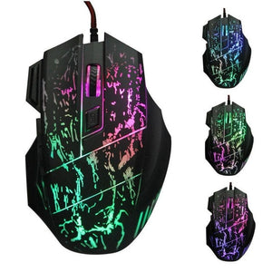 7 Buttons Adjustable USB Cable LED Optical Gamer Mouse 5500DPI Wired Gaming Mouse for Computer Laptop PC Mice Black