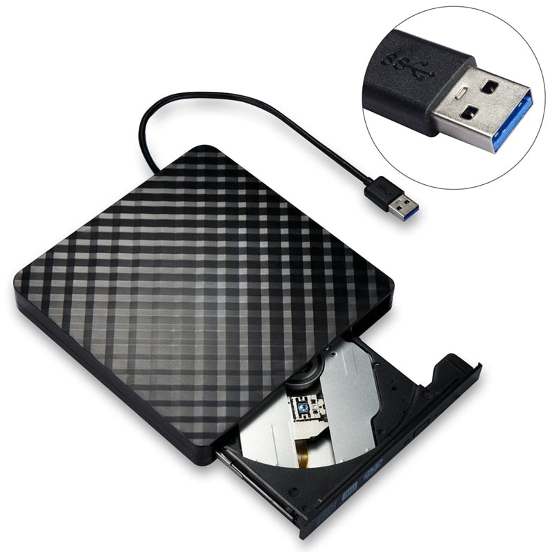 Corrugated External USB 3.0 High Speed Slim DVD Burner Optical Drive For Any laptop desktop