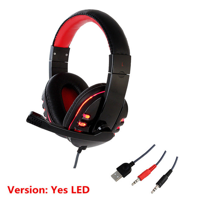 CH1 stereo headphone headset casque Deep Bass Computer Gaming Headset PS4 with Mic LED Light for PC Game Gamer Earphone