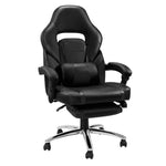 New Gaming Office Chair with Armrests Headrest Footrest High Back Tilt Swivel Chair for Working Studying Gaming PU Leather HWC