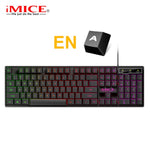 Gaming keyboard Gamer keyboard with backlight USB 104 Rubber keycaps RGB Wired Ergonomic Russian keyboard For Tablet Computer