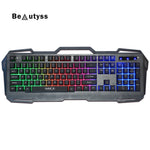 Backlit mechanical gaming Keyboard Russian Metal Suspension Wired Gamer  Illumin 104 keys keyboards for tablet desktop clavier