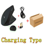 USB Rechargeable Wireless Mouse 2.4GHz Vertical Gaming Mouse 800 1600 2400 DPI Ergonomic Computer Mice for PC Laptop Office