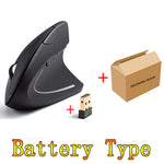 USB Rechargeable Wireless Mouse 2.4GHz Vertical Gaming Mouse 800 1600 2400 DPI Ergonomic Computer Mice for PC Laptop Office