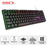Gaming keyboard Gamer keyboard with backlight USB 104 Rubber keycaps RGB Wired Ergonomic Russian keyboard For Tablet Computer