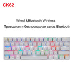 MOTOSPEED CK62 USB Wired Bluetooth Wireless Dual Mode Mechanical RGB Backlit Gaming Keyboard , 61 Keys Portable Mini Keyboard