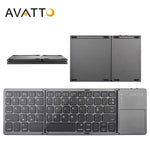 AVATTO B033 Mini folding keyboard Bluetooth Foldable Wireless Keypad with Touchpad for Windows,Android,ios Tablet ipad Phone