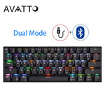 MOTOSPEED CK62 USB Wired Bluetooth Wireless Dual Mode Mechanical RGB Backlit Gaming Keyboard , 61 Keys Portable Mini Keyboard