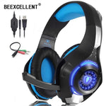 Beexcellent Stereo Gaming Headset Casque Deep Bass Stereo Game Headphone with Mic LED Light for PS4 Phone PC Laptop Gamer
